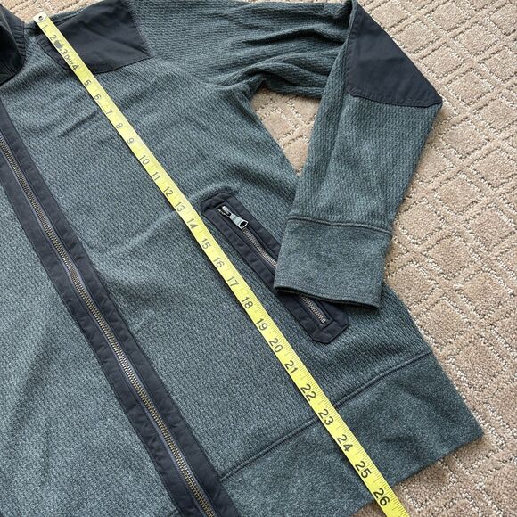 Banana Republic Track Jacket Mens Medium Gray Elbow Patches Full Zip Mock Neck - Picture 6 of 7